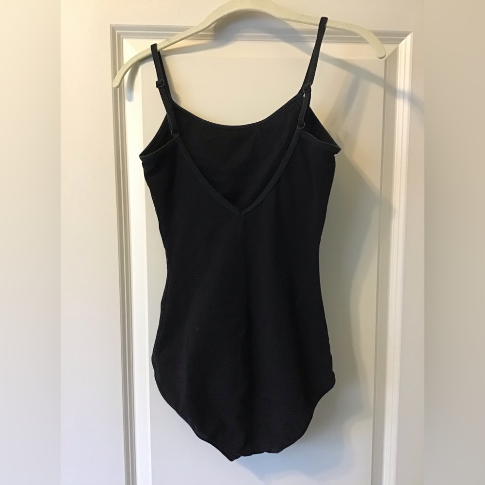 CAPEZIO Classic Adjustable V Black Leotard large womens